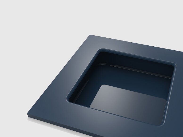 HEWI Accessoires Zwart, hoekig inlaatdeel