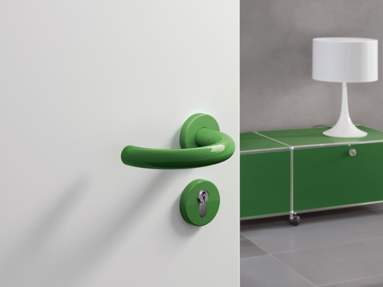HEWI Türdrücker U-Form Maigrün Türdrücker mit gebogener U-Form in der Farbe Maigrün aus Polyamid