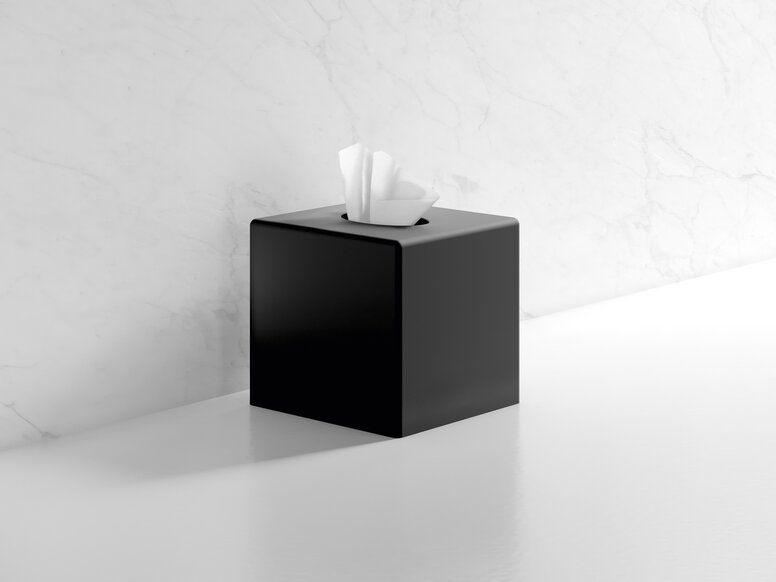 Hotel paper tissue dispenser in the color black