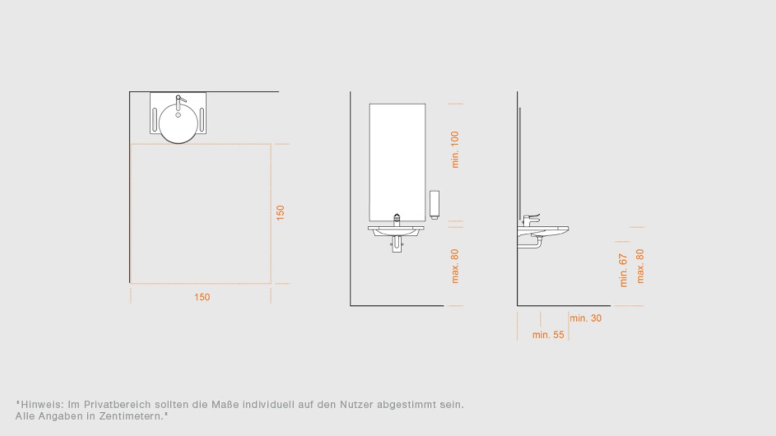 HEWI Aide à la planification - Lavabo Aide à la planification pour le lavabo